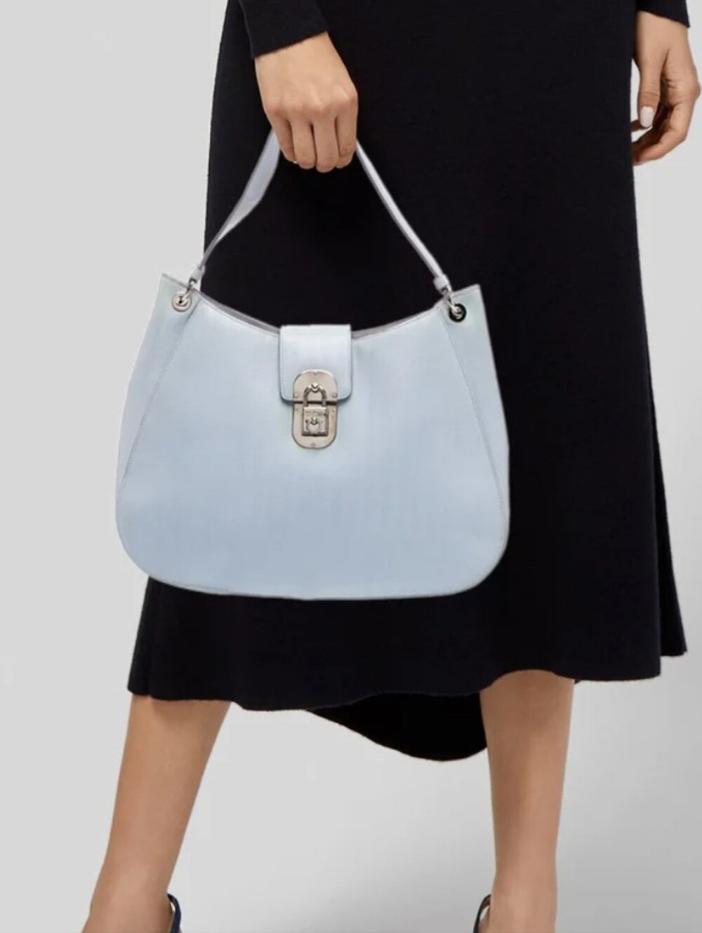 Salvatore Ferragamo Baby Blue Shoulder Bag